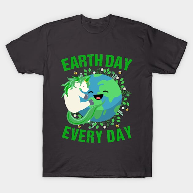 Earth Day Every Day Unicorn hugging earth nature lovers 2021 T-Shirt by Shop design